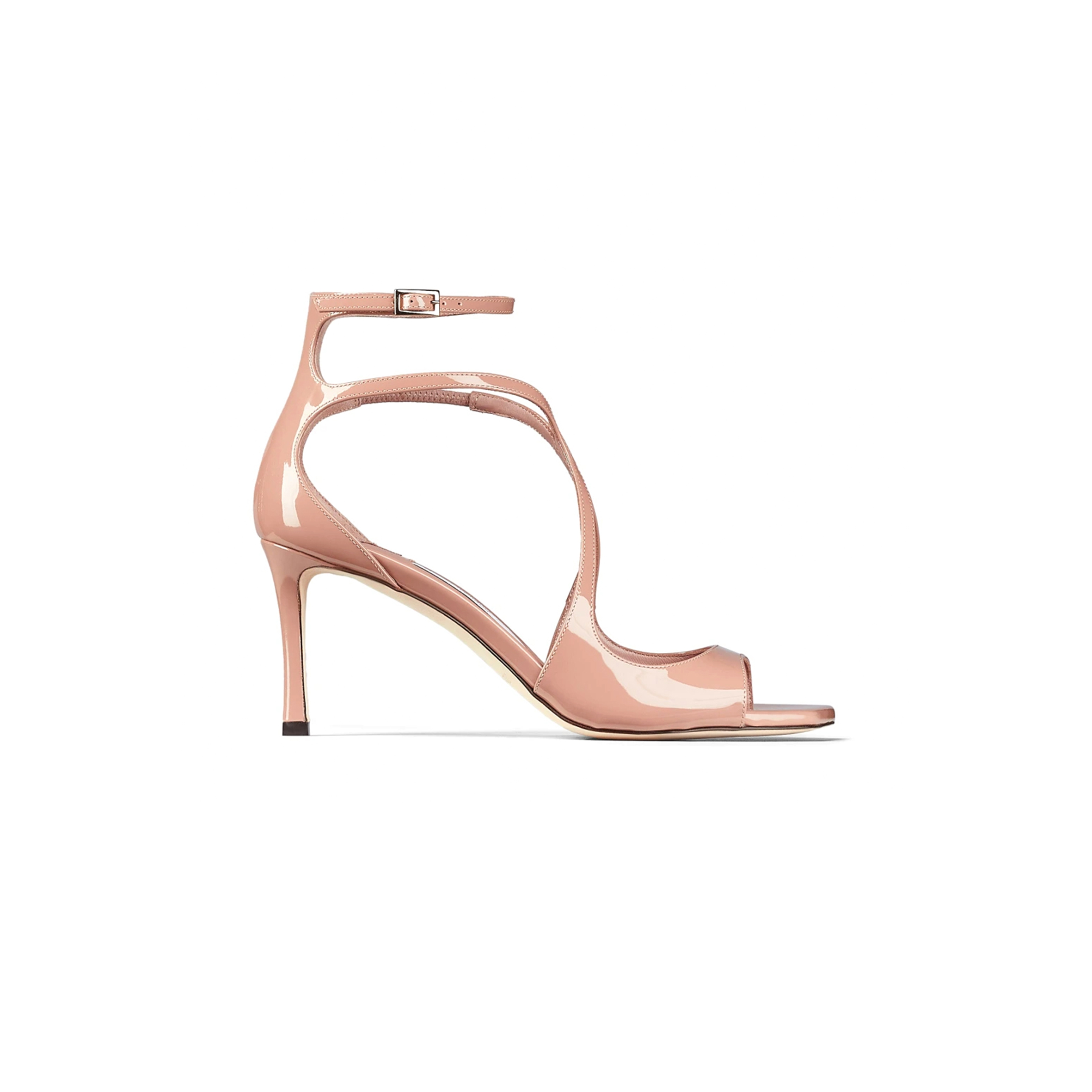 JIMMY CHOO AZIA 75 BALLET PINK PATENT LEATHER SANDALS AZIA75PAT